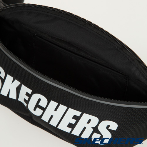 SKECHERS 印字腰包 黑 - SMBUS19D006-BLAK