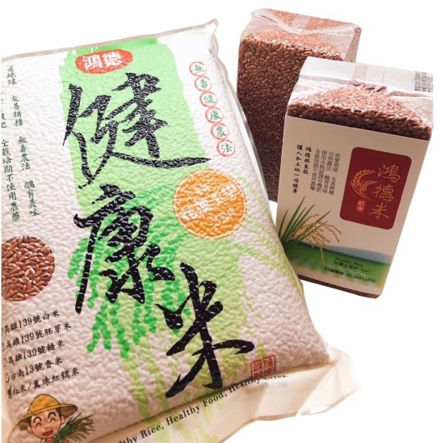鴻德興 有機紅糙米(1公斤/ 包) × 2包