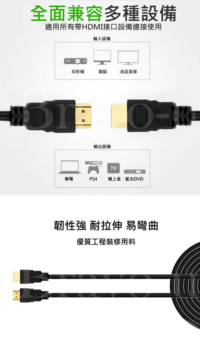 Bravo-u HDMI to HDMI 影音傳輸線 3M