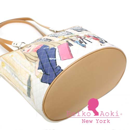 Reiko Aoki 青木禮子Grandcentral菱格側肩布包-白色