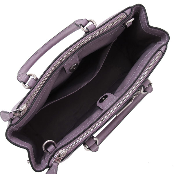 COACH 十字紋皮革 / 斜背兩用包(小款/粉紫)