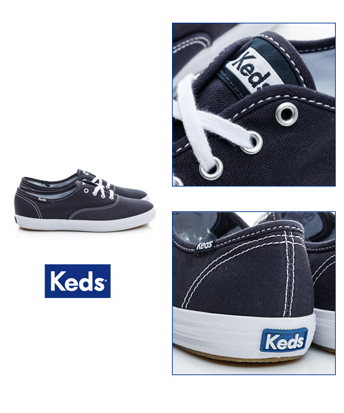 Keds 品牌經典綁帶休閒鞋-藍色