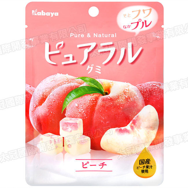 Kabaya卡巴 Pureral軟糖-白桃(45g)