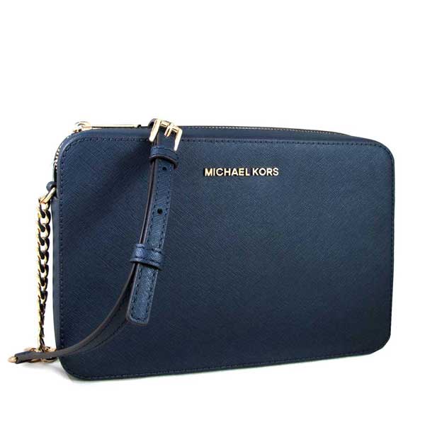 MICHAEL KORS ITEM防刮皮革鏈帶斜背方包-海軍藍