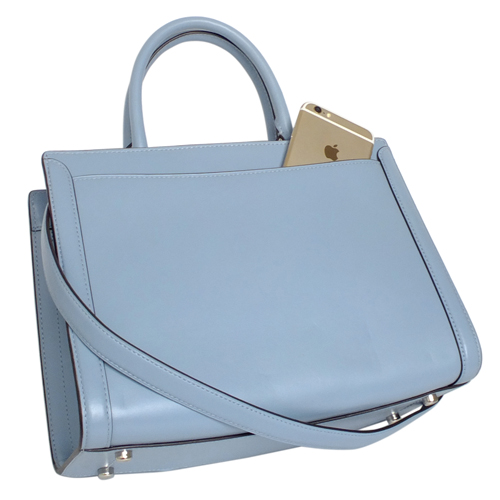 COACH Zoe水藍硬款全皮手提/肩斜背包