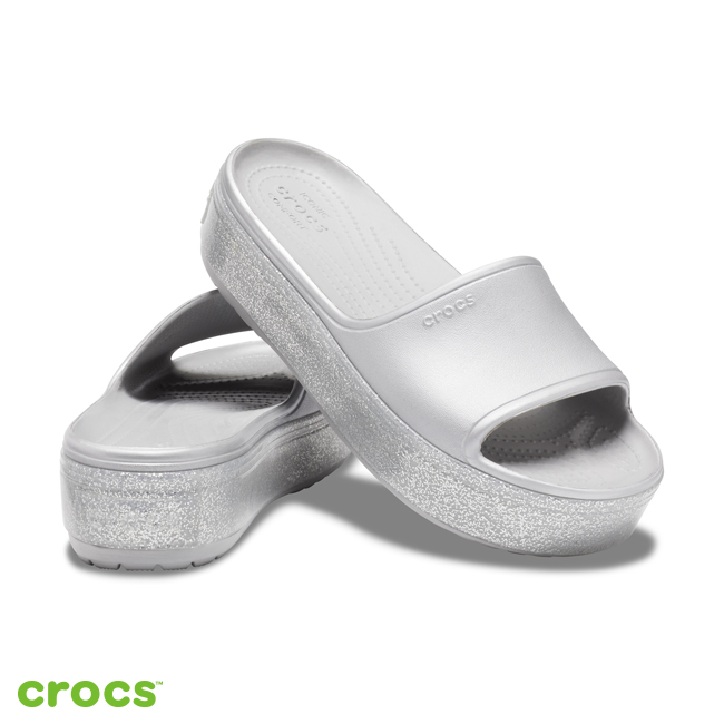 Crocs 卡駱馳 (中性鞋) 厚底卡駱班金屬涼拖 205913-041