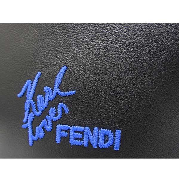 FENDI 全皮卡爾水鑽後背包-黑色