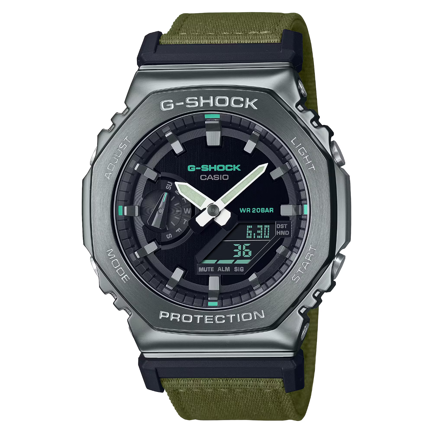 CASIO卡西歐G-SHOCK八角布質編織雙顯錶(GM-2100CB-3A) | G-SHOCK