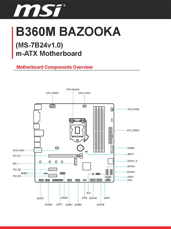 MSI微星 B360M BAZOOKA 主機板