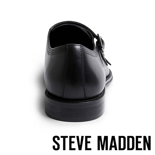 STEVE MADDEN-MADDER 真皮男士美式雙扣式紳士鞋-黑色