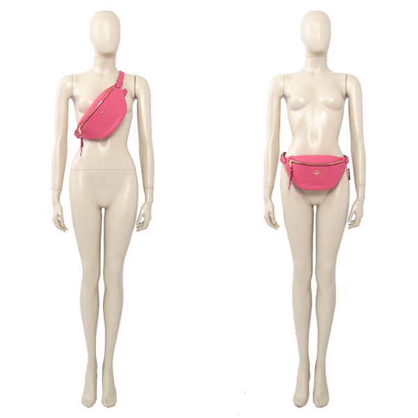 COACH 卵石皮革 / 斜背 / 腰包(桃紅)