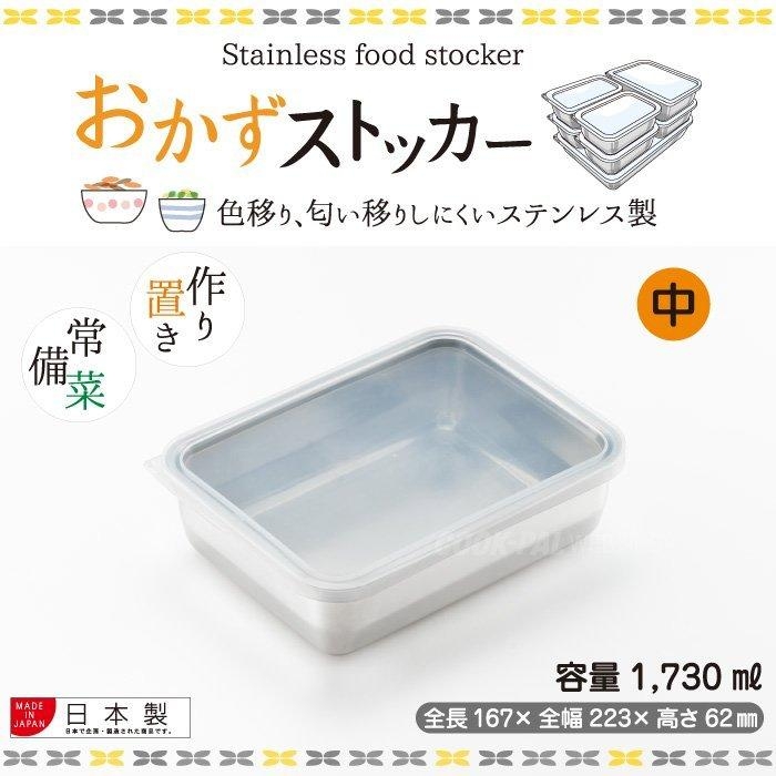 日本 吉川Yoshikawa透明蓋不鏽鋼保鮮盒 中/1730ml