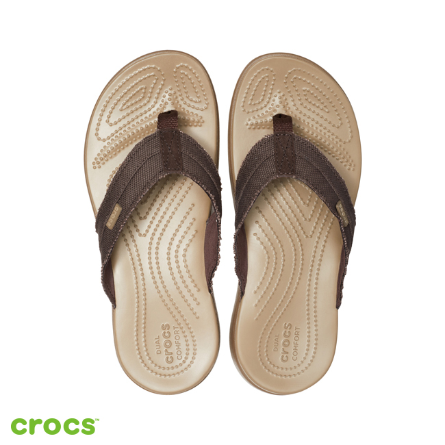 Crocs 卡駱馳 (男鞋) 聖克魯茲帆布人字拖 205612-22Y