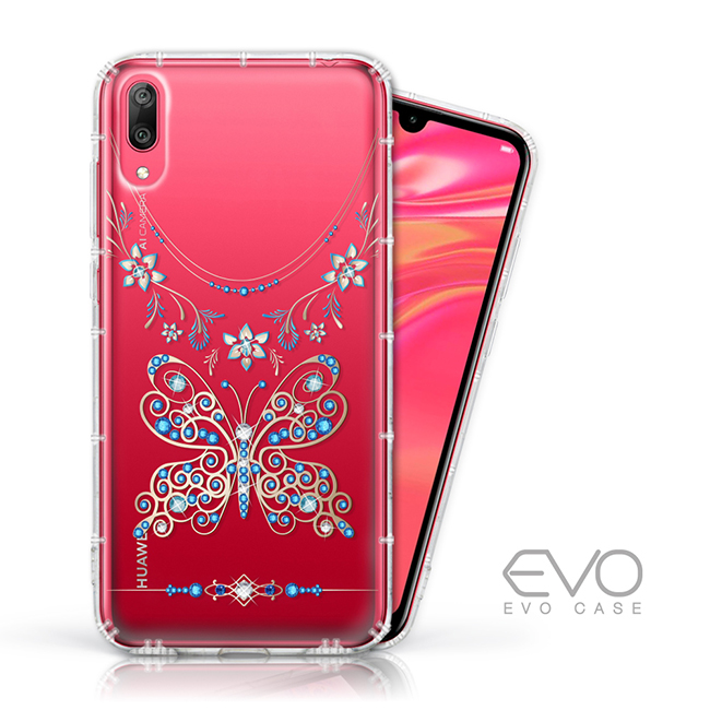 EVO CASE HUAWEI Y7 Pro 2019 奧地利水鑽殼 - 蝶戀鑽