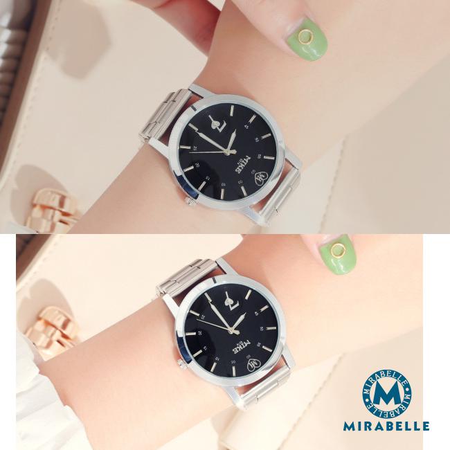 Mirabelle 思慕愛意 線型不鏽鋼女錶 黑面27mm