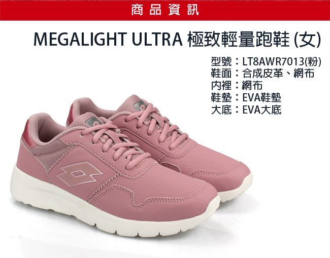 LOTTO 義大利 女 MEGALIGHT ULTRA 極致輕量跑鞋 (粉)