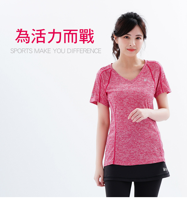 【遊遍天下】MIT女款透氣吸排抗UV速乾運動V領衫GS20008紅色