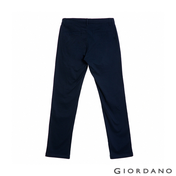 GIORDANO 男裝基本款錐形彈力卡其長褲 - 02 海軍寶藍