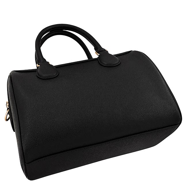 COACH 黑色防刮皮革手提/斜背兩用包