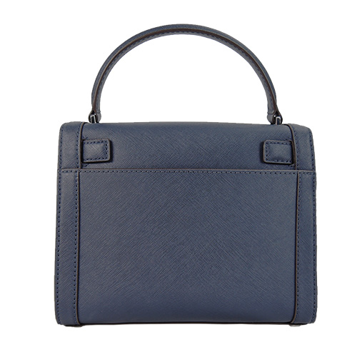 MICHAEL KORS DILLON鉚釘翻蓋手提斜背包(中/海軍藍)