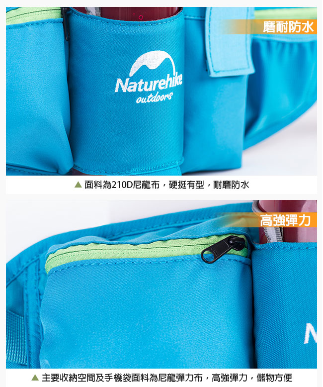 Naturehike 5L超輕透氣貼身水壺腰包 藍色-急