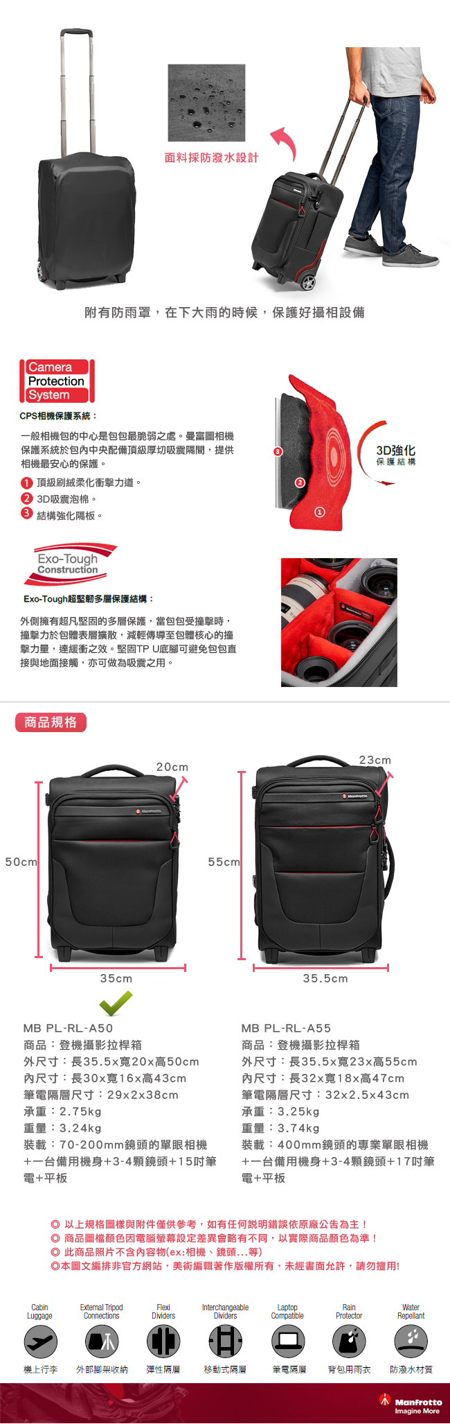 Manfrotto 旗艦級登機攝影拉桿箱 50 Reloader Air 50