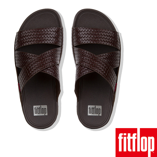 FitFlop CHI SLIDES IN WOVEN EMBOSSED 棕