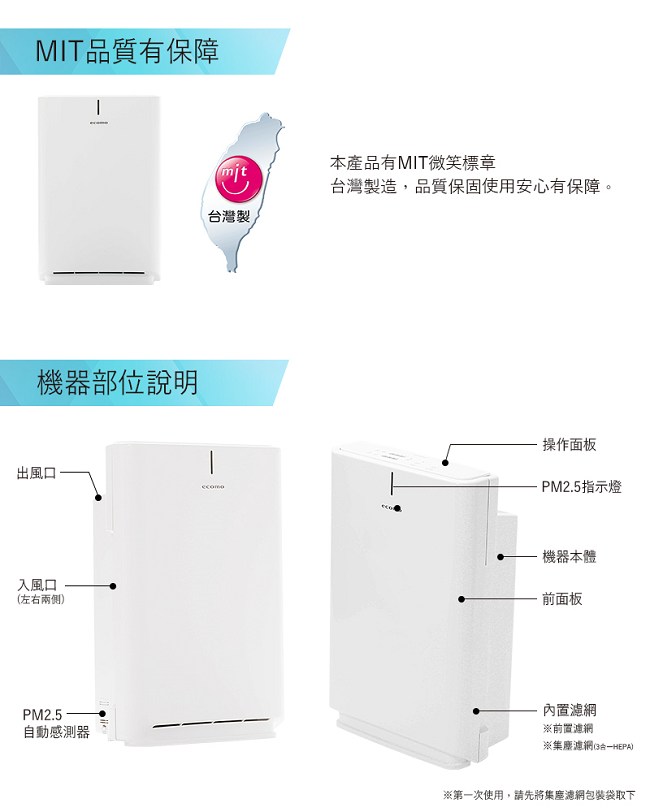 ecomo 空氣清淨機AIM-AC30