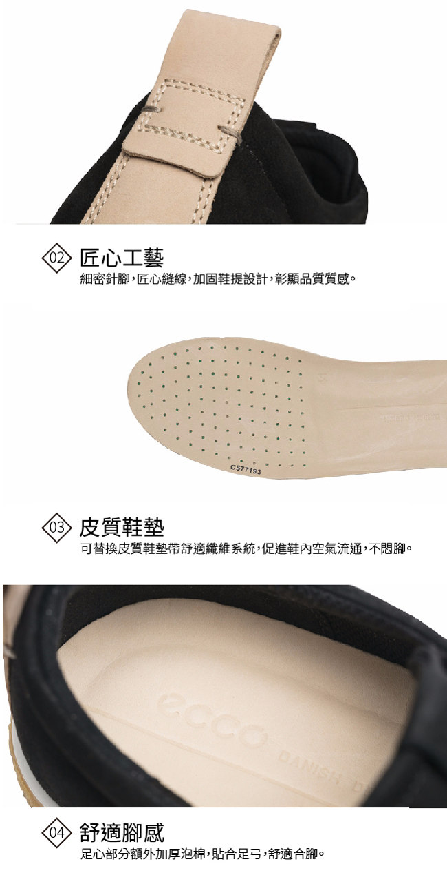 ECCO CREPETRAY MENS 蜜糖牛奶休閒鞋 男-藍