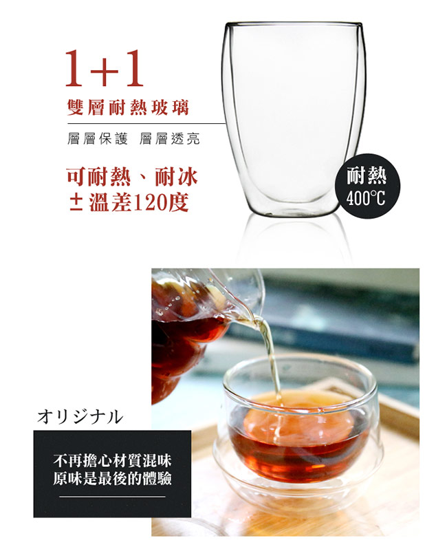 FUSHIMA富島 英倫系列雙層耐熱玻璃杯330ML