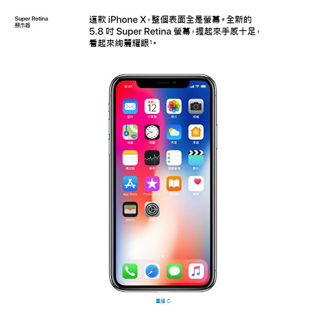 【福利品】Apple iPhone X 256G 5.8吋智慧型手機 (保固未啟用)