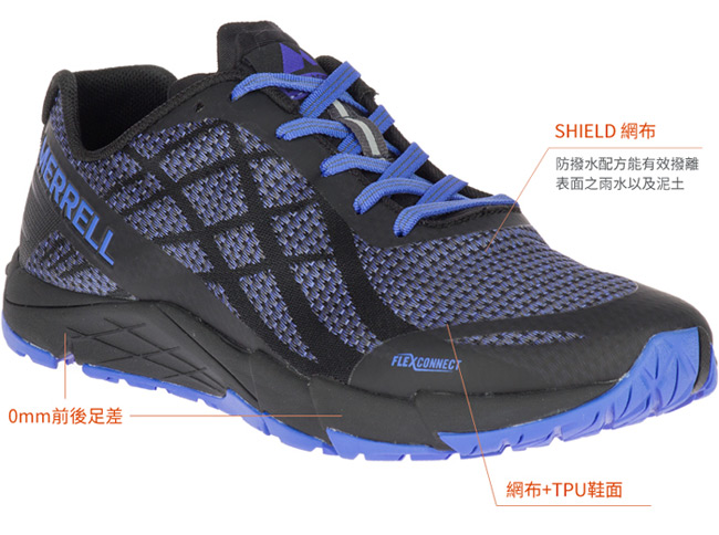 MERRELL BAREACCESSSHIELD 女跑鞋-黑(77612)