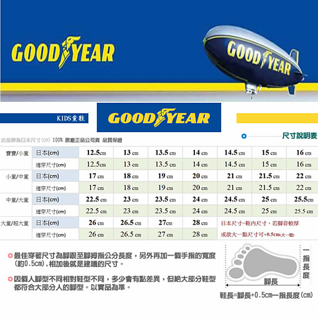 GOODYEAR戶外童鞋 Q彈減壓運動鞋 EI8436藍(中大童段)