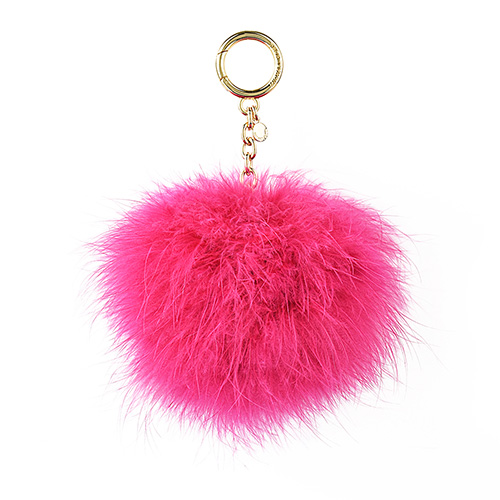 MICHAEL KORS CHARMS FUR POM POM毛球吊飾金屬鑰匙圈(桃紅)