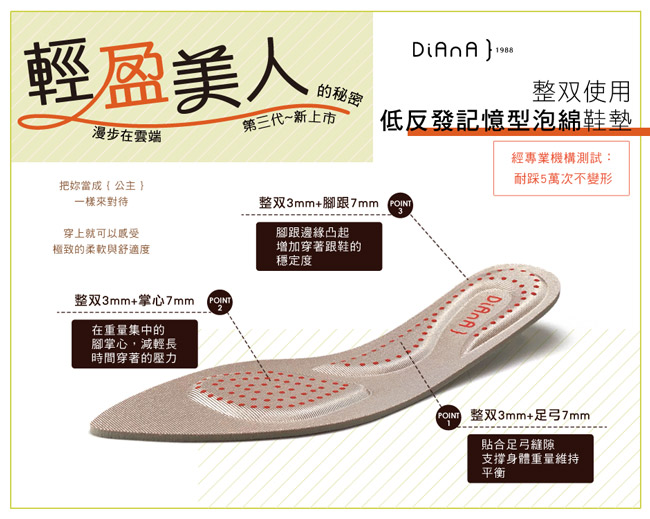 DIANA 漫步雲端輕盈美人-羊皮幾何沖孔尖頭跟鞋-卡其