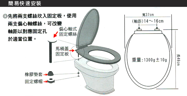 金德恩 台灣製造 TOTO/HCG專用 SGS檢測 抑菌型48cm加長馬桶蓋(兩色)