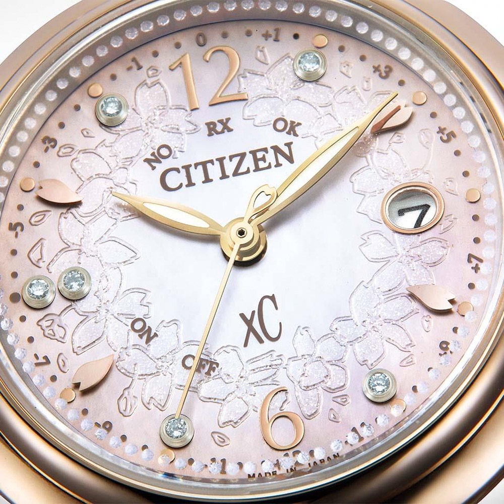 CITIZEN 星辰XC Sakura pink 限量鈦金屬光動能全球電波鑽石女錶母親節 