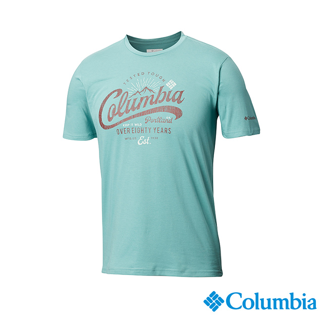 Columbia哥倫比亞 男款-印花T-Shirt-湖水綠 UAE07290AQ