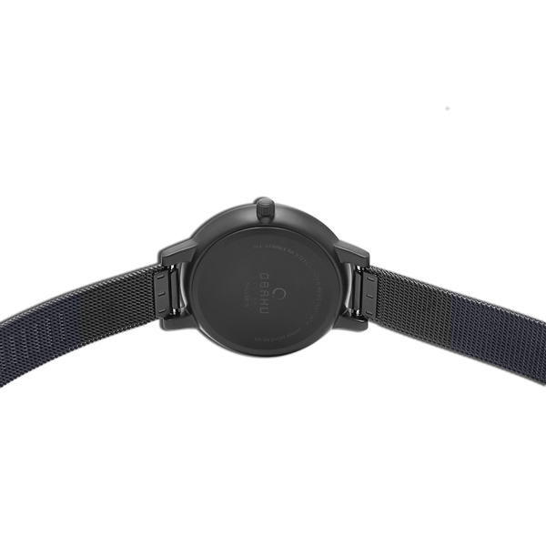 OBAKU 現代兼具經典羅馬數字女性腕錶-黑(V209LXBBMB)/34mm