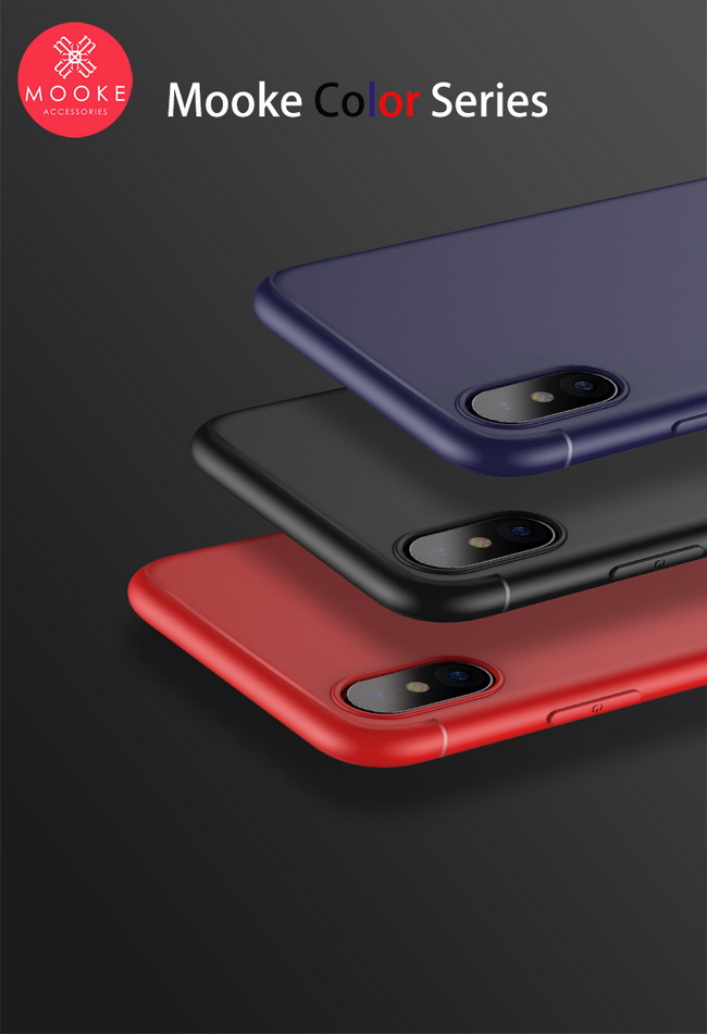 Mooke iPhone X Color TPU保護殼-典雅藍