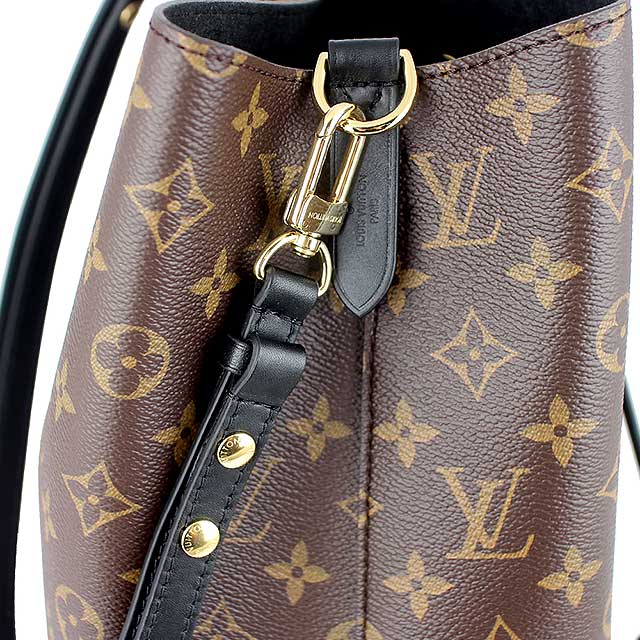 LV M44020 Monogram 經典LV花紋黑色伸縮背帶水桶包