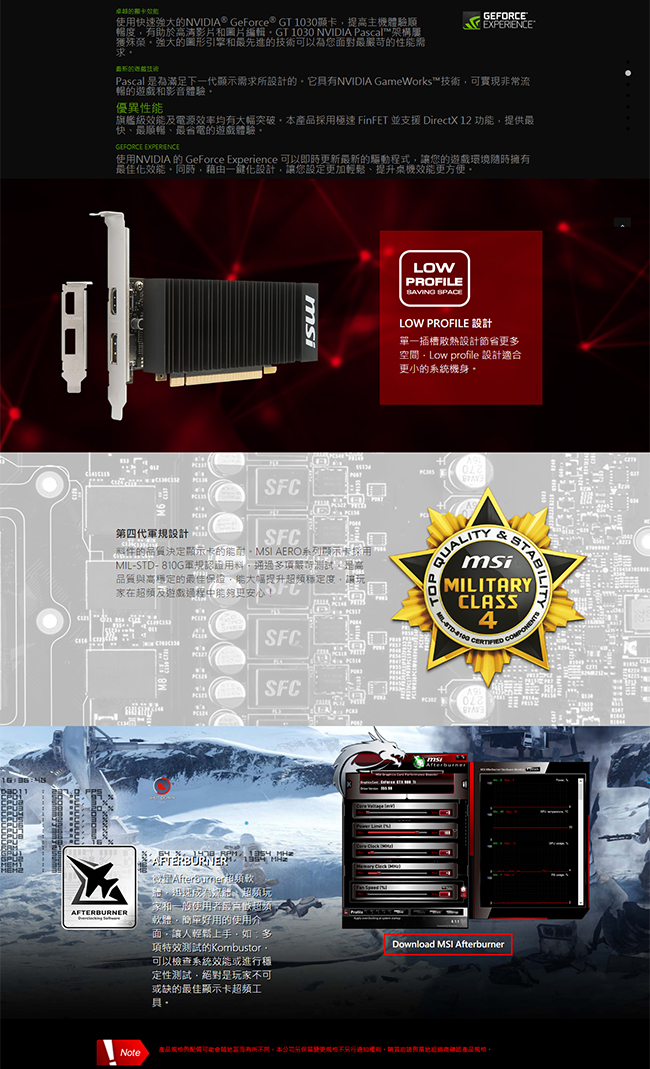 MSI微星 GeForce GT 1030 2GH LP OC 顯示卡