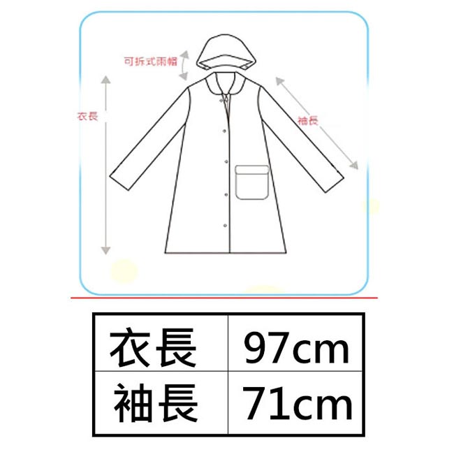 美娜甜心 日本熱銷設計款時尚修身雙口袋連帽雨衣/風衣