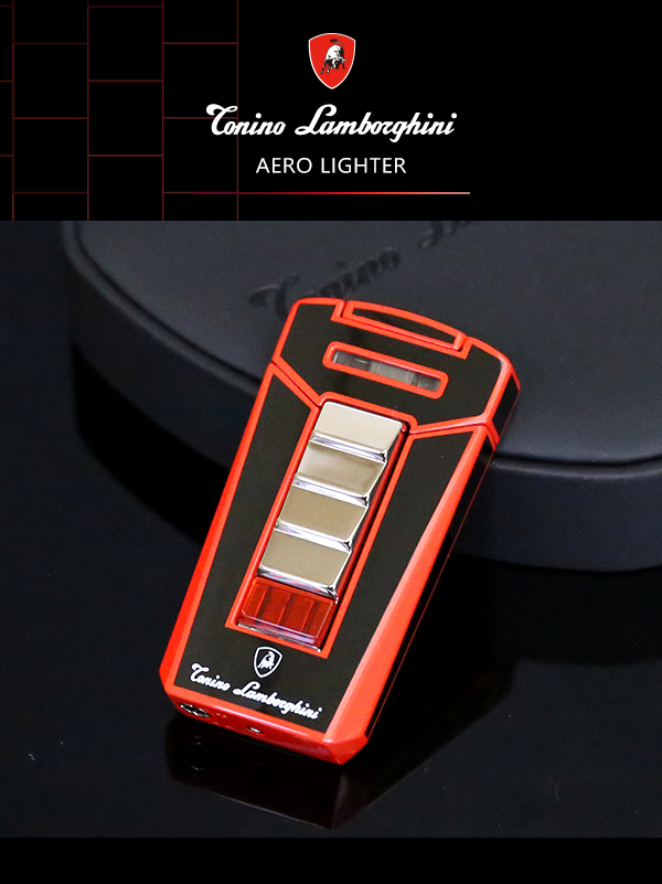 藍寶堅尼Tonino Lamborghini AERO LIGHTER 打火機(黑底紅線)