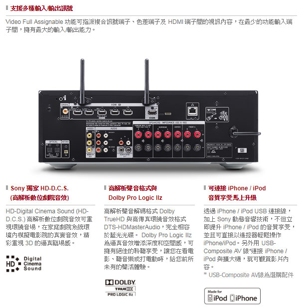 福利品-SONY 7.2ch環繞擴大機 STR-DN860