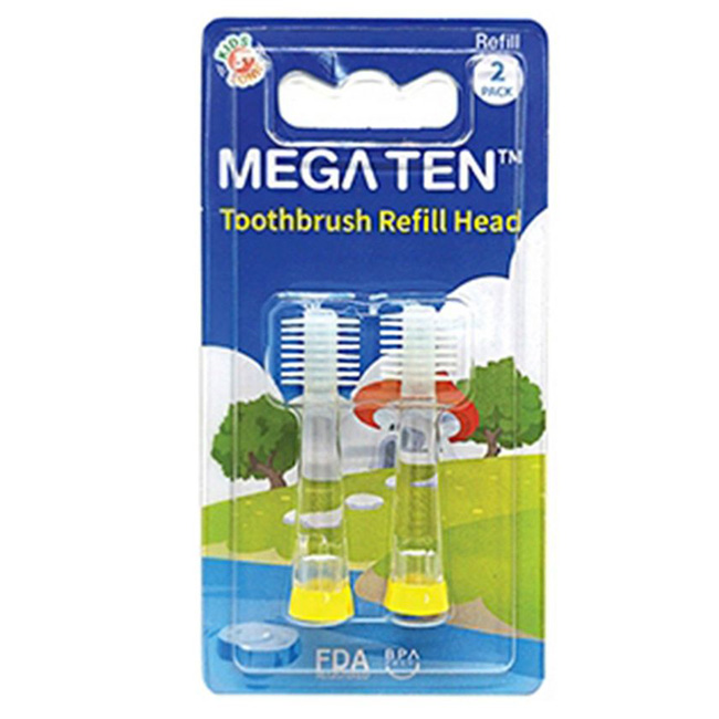 日本Mega Ten幼童電動牙刷專用替換刷頭(4入)
