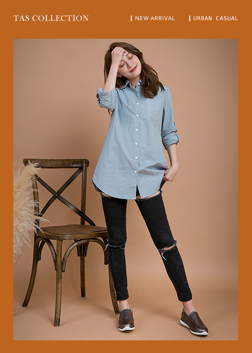 TAS幾何格紋真皮百搭休閒鞋-金屬灰