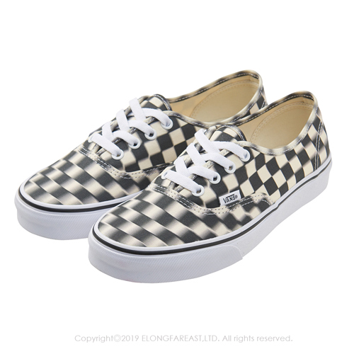 (男)VANS Authentic 眩暈棋盤格綁帶休閒鞋*黑白