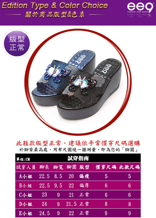 ee9 璀璨奢華鐳射鏤空露趾楔形跟拖鞋 藍色