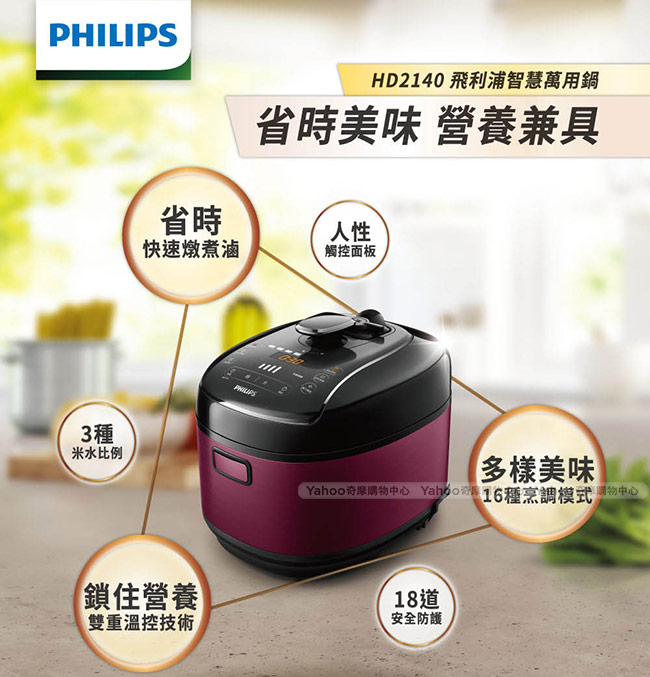 飛利浦 PHILIPS 智慧萬用電子鍋 HD2140/51